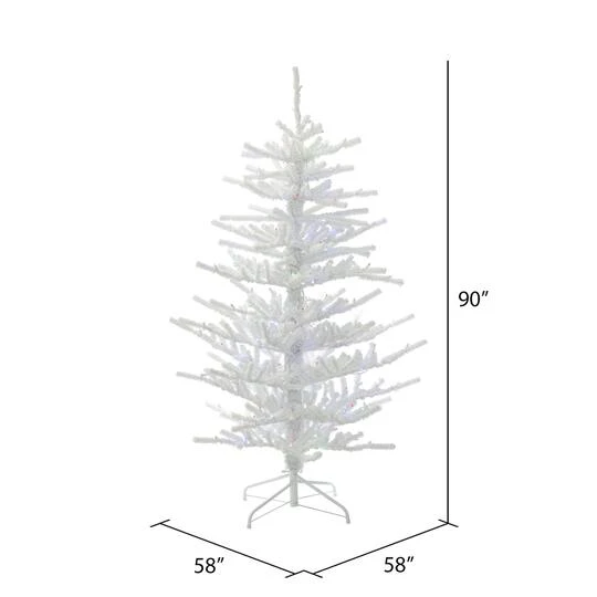 7.5ft. Pre-Lit Flocked Twig Artificial Christmas Tree, Multicolor LED Lights 4 7.5ft. Pre-Lit Flocked Twig Artificial Christmas Tree, Multicolor LED Lights - Image 4