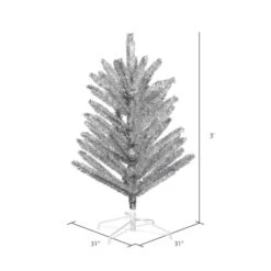 3ft. Unlit Silver Vintage Aluminum Artificial Christmas Tree -Northlight Sale Store D522686S 14
