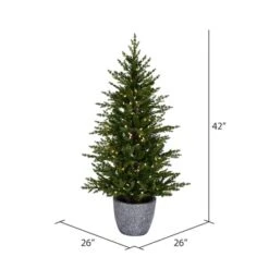 3.5ft. Pre-Lit Belgrade Pine Artificial Christmas Tree, Clear Dura-Lit® LED Lights -Northlight Sale Store D522694S 3