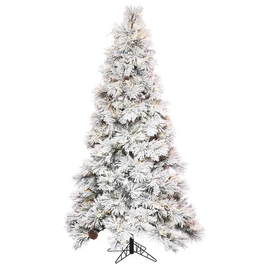5.5ft. Pre-Lit Flocked Atka Slim Artificial Christmas Tree, Warm White LED Lights 2 5.5ft. Pre-Lit Flocked Atka Slim Artificial Christmas Tree, Warm White LED Lights - Image 2