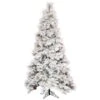 5.5ft. Pre-Lit Flocked Atka Slim Artificial Christmas Tree, Warm White LED Lights