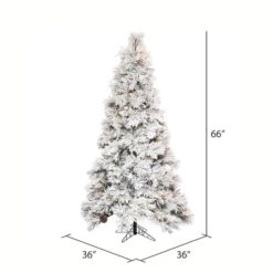 5.5ft. Pre-Lit Flocked Atka Slim Artificial Christmas Tree, Warm White LED Lights 9 5.5ft. Pre-Lit Flocked Atka Slim Artificial Christmas Tree, Warm White LED Lights -Northlight Sale Store D522712S 4