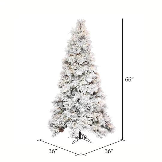 5.5ft. Pre-Lit Flocked Atka Slim Artificial Christmas Tree, Warm White LED Lights 5 5.5ft. Pre-Lit Flocked Atka Slim Artificial Christmas Tree, Warm White LED Lights - Image 5