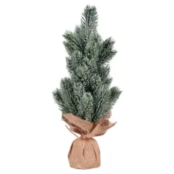 15" Unlit Frosted Spruce Sapling Artificial Christmas Tree Set -Northlight Sale Store D522725S 1