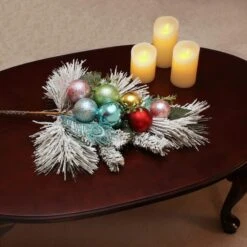 Snowy Pine & Ornament Spray -Northlight Sale Store D531302S 2