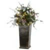 3ft. Pre-Lit Meadow Basin Artificial Christmas Tree In Tall Planter, Warm White LED Lights