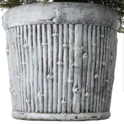 22" Pre-Lit Flocked Chiwawa Basin Pine Tree With Pinecones In Gray Pot, Clear LED Lights -Northlight Sale Store D531431S 16