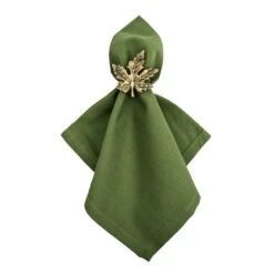 DII® Gold Maple Leaf Napkin Rings, 6ct. -Northlight Sale Store D539969S 5