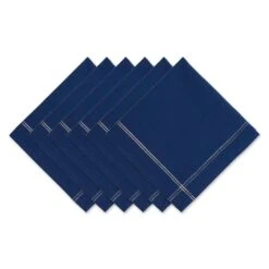 DII® Blue With Silver & Gold Border Napkins, 6ct.