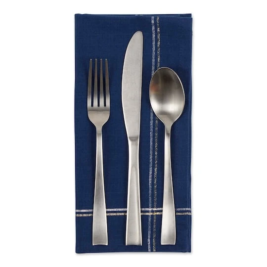 DII® Blue With Silver & Gold Border Napkins, 6ct. 3 DII® Blue With Silver & Gold Border Napkins, 6ct. - Image 3