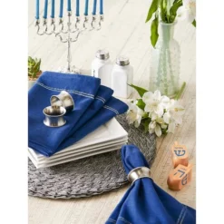DII® Blue With Silver & Gold Border Napkins, 6ct. 17 DII® Blue With Silver & Gold Border Napkins, 6ct. -Northlight Sale Store D539991S 6
