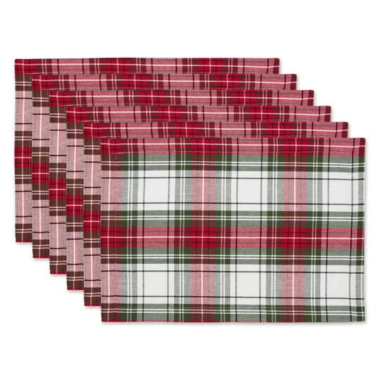 DII® Christmas Plaid Placemats, 6ct. 1 DII® Christmas Plaid Placemats, 6ct.