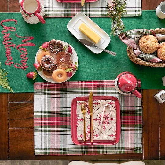 DII® Christmas Plaid Placemats, 6ct. 4 DII® Christmas Plaid Placemats, 6ct. - Image 4