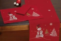 DII® Embroidered Snowman Placemats, 4ct. -Northlight Sale Store D540026S 3