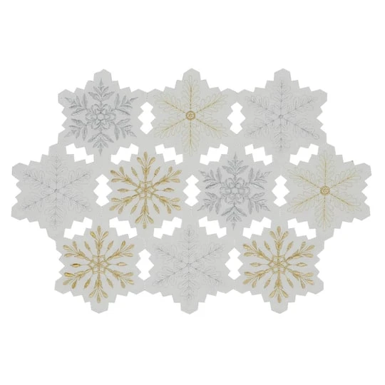 DII® Embroidered Snowflake Placemats, 4ct. 5 DII® Embroidered Snowflake Placemats, 4ct. - Image 5