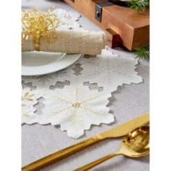 DII® Embroidered Snowflake Placemats, 4ct. 19 DII® Embroidered Snowflake Placemats, 4ct. -Northlight Sale Store D540029S 8