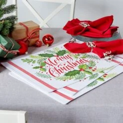 DII® Merry Christmas Print Placemats, 6ct. -Northlight Sale Store D540030S 9