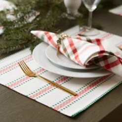 DII® Joyful Snowflakes Jacquard Placemats, 4ct. -Northlight Sale Store D540031S 3