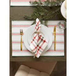 DII® Joyful Snowflakes Jacquard Placemats, 4ct. -Northlight Sale Store D540031S 4