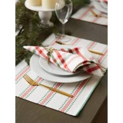 DII® Joyful Snowflakes Jacquard Placemats, 4ct. -Northlight Sale Store D540031S 5