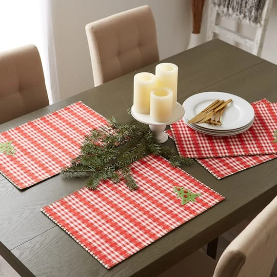 DII® Embellished Jolly Tree Placemats, 4ct. 5 DII® Embellished Jolly Tree Placemats, 4ct. - Image 5