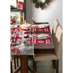 DII® Nordic Snowflake Stripe Jacquard Placemats, 4ct. -Northlight Sale Store D540033S 2