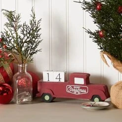 DII® Christmas Tree Truck Tabletop Block Calendar -Northlight Sale Store D540036S 4