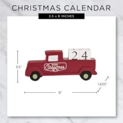 DII® Christmas Tree Truck Tabletop Block Calendar -Northlight Sale Store D540036S 5