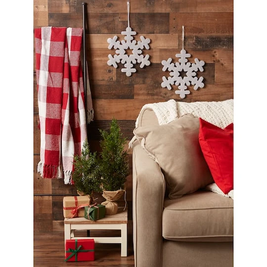 DII® Silver Hanging Foam Snowflake Set 6 DII® Silver Hanging Foam Snowflake Set - Image 6