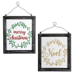 DII® Noel & Merry Christmas Hanging Signs Set