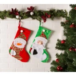 DII® Santa & Snowman Stocking Set -Northlight Sale Store D540056S 5