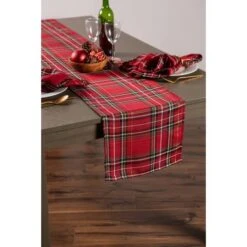 DII® 72" Metallic Holiday Plaid Table Runner -Northlight Sale Store D540088S 5