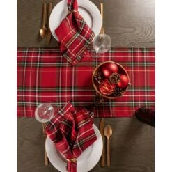 DII® 72" Metallic Holiday Plaid Table Runner -Northlight Sale Store D540088S 7