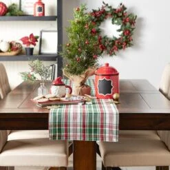 DII® 108" Yuletide Plaid Table Runner -Northlight Sale Store D540089S 3