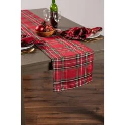 DII® 108" Metallic Holiday Plaid Table Runner -Northlight Sale Store D540092S 6