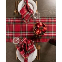 DII® 108" Metallic Holiday Plaid Table Runner -Northlight Sale Store D540092S 7