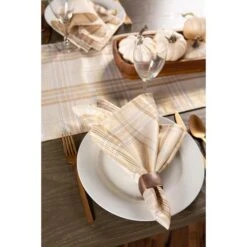 DII® 72" Metallic Cream Plaid Table Runner -Northlight Sale Store D540093S 4