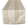 DII® 108" Cream Metallic Plaid Table Runner