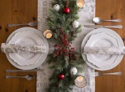 DII® 72" Silver Christmas Collage Table Runner 18 DII® 72" Silver Christmas Collage Table Runner -Northlight Sale Store D540098S 8