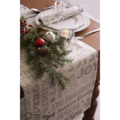 DII® 72" Silver Christmas Collage Table Runner 19 DII® 72" Silver Christmas Collage Table Runner -Northlight Sale Store D540098S 9
