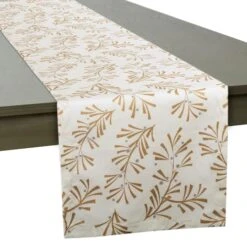 DII® 72" Metallic Holly Leaves Table Runner -Northlight Sale Store D540101S 6