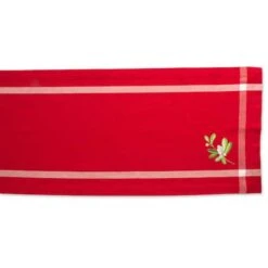 DII® 72" Red Embroidered Mistletoe Corner With Border Table Runner 10 DII® 72" Red Embroidered Mistletoe Corner With Border Table Runner -Northlight Sale Store D540104S 3