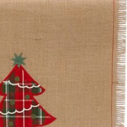 DII® 108" Embroidered Tree Burlap Table Runner -Northlight Sale Store D540105S 2