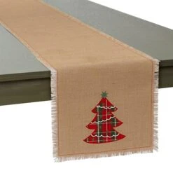 DII® 72" Embroidered Tree Burlap Table Runner -Northlight Sale Store D540106S 3