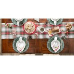DII® 108" Christmas Plaid Table Runner -Northlight Sale Store D540109S 11