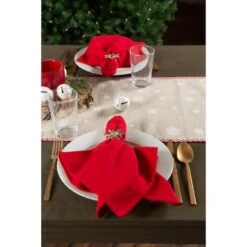 DII® 70" Red Reindeer Embroidered Table Runner 12 DII® 70" Red Reindeer Embroidered Table Runner -Northlight Sale Store D540110S 3