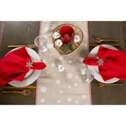 DII® 70" Red Reindeer Embroidered Table Runner 14 DII® 70" Red Reindeer Embroidered Table Runner -Northlight Sale Store D540110S 5