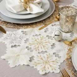 DII® 108" Snowflakes Embroidered Table Runner -Northlight Sale Store D540113S 5