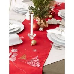 DII® 108" Snowman Embroidered Table Runner -Northlight Sale Store D540114S 10
