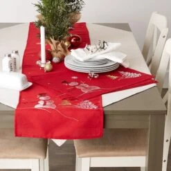 DII® 108" Snowman Embroidered Table Runner -Northlight Sale Store D540114S 11